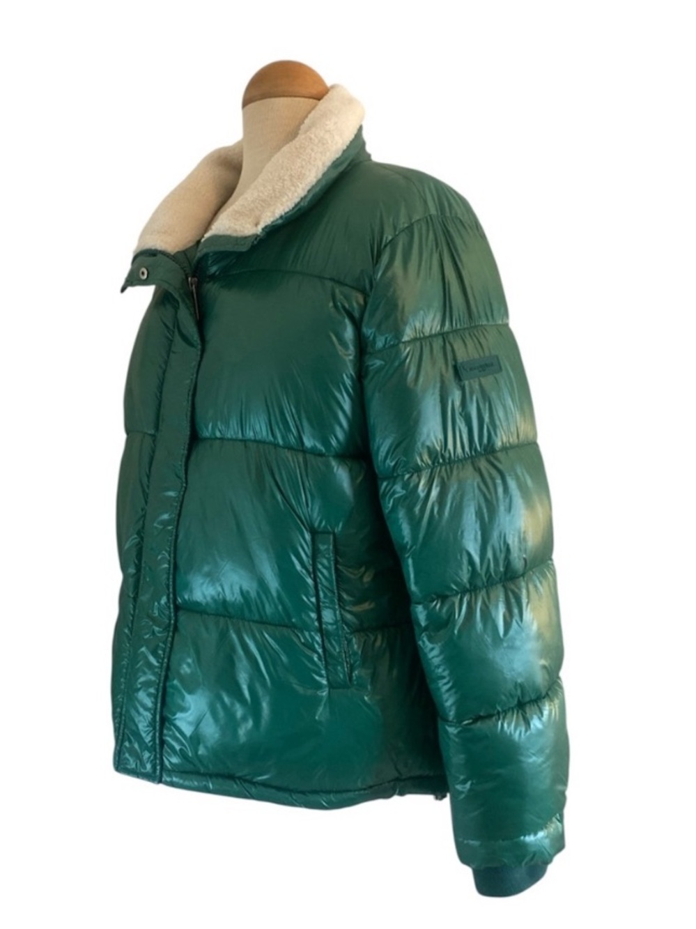 Koolaburra by UGG Shiny Green Sherpa-Trim Puffer Coat/Jacket Size Women’s XL - Picture 3 of 6